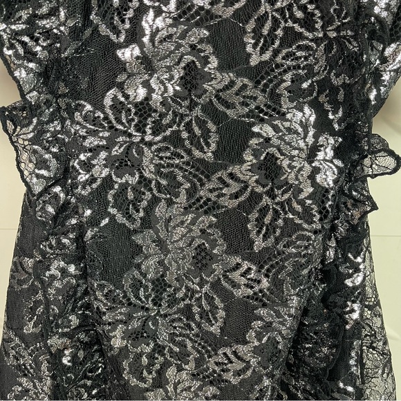 NWOT H&M X The Vampire’s Wife Mystique Black Lace Metallic Mini Dress Size: L… - Picture 15 of 16